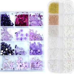 Combo Pack of Purple Nail Art Grid and Flower and Metal Ball Grid-image-18