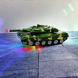 spkart 2 in 1 Pull Push Back Action Robot Army Tanker Toy Push Back Light Music Toy image 2