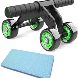 shopeleven 4-Wheel Ab Roller with Push-Up Bar & Knee Mat | Home Workout Equipment Ab Exerciser-picture-38