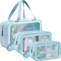3-pieces Wash Bag Transparent Cosmetic Bag, Waterproof Makeup Bag Set Function refers to the purpose of Vanity Box. Makeup, Makeup and Jewellery, etc. Vanity Box-image-10