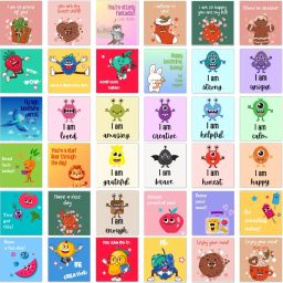 36 Lunch Box Inspirational Quotes 2.8x2.9inch for Kids Greeting Card-image-37