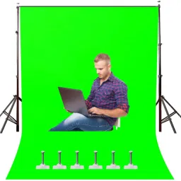 NEELITE Green Screen Background Photo Video Studio Backdrop 8x12 for YouTube Videos Live Gaming Online Teaching Animated Videos Made in India Reflector-image-42