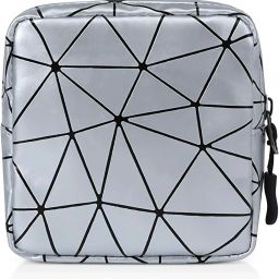 Women Silver Cosmetic Bag-image-3