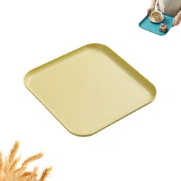 Wheat Straw Square Dinner Plate Lightweight Eco-Friendly Serving Dish BPA-Free Sizzler Tray-image-90