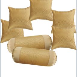 With Cover Combo Set OF 5 Cushion & 2 Microfibre Solid Bolster Pack of 7-image-41