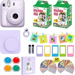 FUJIFILM Instax mini 12 Lilac Purple Bundle+10x4 Film+Carrying Case, Color Filters,Album,Stickers,Frames Instant Camera-picture-25