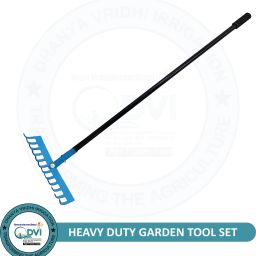 Premium Heavy Duty 12-Teeth Metal Garden Rake, For Quick Clean Up of Lawn & Yard Garden Tool Kit-image-34
