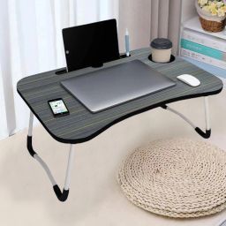 Multipurpose Foldable with Cup Holder, Study , Bed, Wood Portable Laptop Table-27