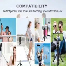 Depket 360 deg Rotation Selfie Stick multi-function Wireless Bluetooth Selfie Stick 3 Axis Gimbal for Mobile image 3