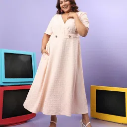 Women A-line Beige Ankle Length Dress-image-17
