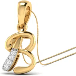 PC Jeweller The Alphabet B 18kt Diamond Yellow Gold Pendant-image-10