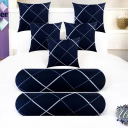 5 Cushion 2 Bolster Microfibre Geometric Bolster Pack of 7-image-44