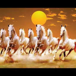 7 Running Horses Painting for Living Room Digital Reprint 11 inch x 14 inch Painting-17
