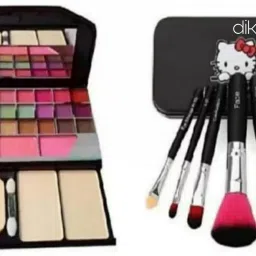 Tya 6155 makeup kit with 7 black brushes with strong box-19