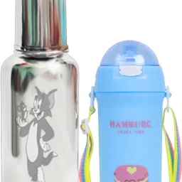 Stainless Steel Feeding Bottle /Push Button Sipper/Water Bottle (Pack of 2) - 304 Grade Stainless Steel, Food Grade-40