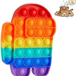 Push Pop it Bubble Fidget Toy, Stress Relief and Anti-Anxiety Tools Sensory Toy for Autism to Relieve Stress for Kids and Adults Rainbow Among Us o1-image-26
