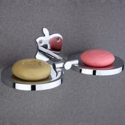 Double Soap Stand | White Oval Wall-Mounted Rust Free Soap Holder for Bathroom Stainless Steel Toilet Paper Holder-image-50