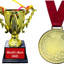 6 Inch “World's Best Dad” Trophy with Medal/Award/Gift Trophy medal Medal Trophy-image-8