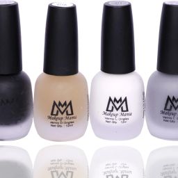 Matte Nail Paint Combo, Home & Professional Use (MM#70) Black, Opaque, White, Grey-17