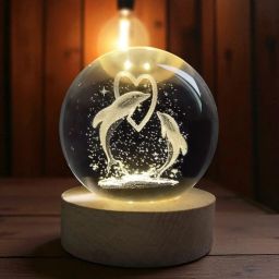 3D Crystal Ball Table Lamp with Wooden Base Table Lamp-image-99