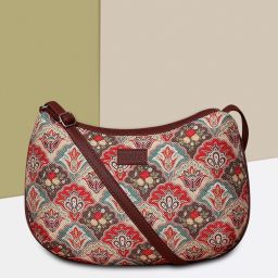 Multicolor Women Shoulder Bag 100% PeTA Approved Vegan Leather Mughal Art Print Shoulder Bag For Women-image-1