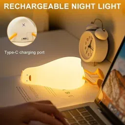 Sg mart Duck Lamp, Lying Flat Duck Night Light, 3 Level Dimmable Nursery Table Lamp image 4