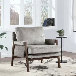 timberly Serenity Boucle Fabric Arm Chair in Grey Colour-picture-37
