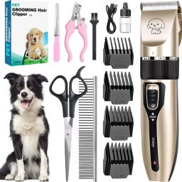 Dog & Cat Grooming Kit Low Noise Electric Rechargeable Cordless Cutter Multicolor Pet Hair Trimmer-image-82