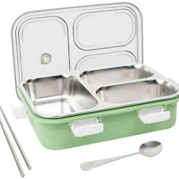 Stainless Steel Lunch Box with Lid Cutlery Inside Heating & Water Insulation K12 3 Containers Lunch Box-16