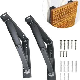 bosco Heavy Duty Foldable Brackets for Wall-Mounted Racks & Tables 20 inch Shelf Bracket image 4