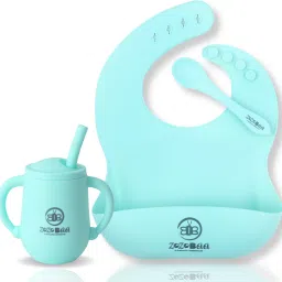 Silicone Baby Sippy Straw Cup, Feeding Baby Bibs & Spoon for Training Toddlers - 100 % Food Grade Silicone-image-26