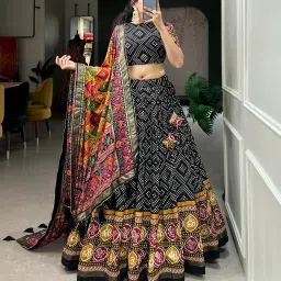 Printed Semi Stitched Lehenga Choli-image-52