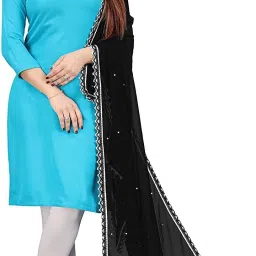 Chiffon Embroidered Black Women Dupatta-image-4
