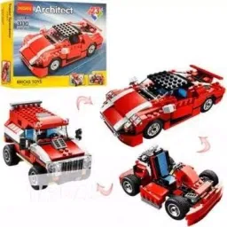 23 in 1 Red Super Speedster Race Car, Building Blocks, Set Educational 278+Pcs-picture-22