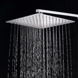 6X6 (6") Premium quality Stainless Steel UltraSlim Square Rain Shower Head with 12 inch square arm Fixed Mount-10