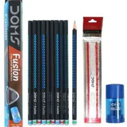 Fusion X-Tra Super Dark Pencils Set Includes 10 Pencils 1 Scale 1 Sharpener Pencil-0