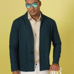 Men Longline Full Sleeve Green Shrug-image-74