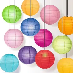 Rice Paper Ball Lamp Round Hanging Ball Paper Hanging Lantern Paper Lamp Multicolor Paper Hanging Lantern-15