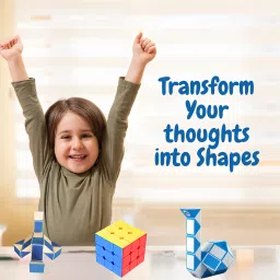 zesthome Combo Set of Rubik's Cube 3x3 & Magic Snake Cube, Brain Teaser Toy Set for all image 3