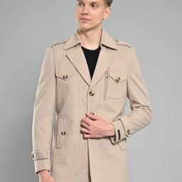 Polyester Viscose Blend Solid Coat For Men-image-94