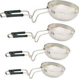 Stainless Steel Vagaria Tadka Pan with Heat-Resistant Handle Set Of 4 Fry Pan Fry Pan 7 cm diameter 0.1 L, 0.15 L, 0.2 L, 0.3 L capacity-image-24