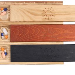 7 Day with large Compartments Weekly pill organizer 3 times a day travel pill box wooden Pill Case Medicine Pill Box-13
