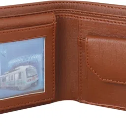 Men Casual Tan Artificial Leather Wallet-picture-4