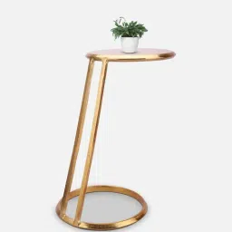 de maison decor Slanted Metal End Tables In Gold Colour-picture-5