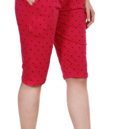 Women Heart Dotted Capri / Travel Everywhere Women Red Capri-image-59