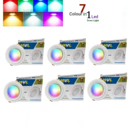 9 Watt Decorative 7 in 1 LED Round Ceiling Light, Recessed Ceiling Lamp-20