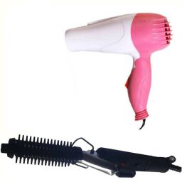 ROMARO NV-1290 Portable Foldable Hair Dryer 1000 WATT Dryer and NHC-471 Hair Curler for Ladies (Multicolor) Personal Care Appliance Combo-image-58