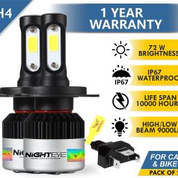 H4 Genuine 9000LM 6500K LED Bulbs Auto Driving Lamp Headlight Car LED (12 V, 72 W)-image-75