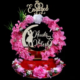 Engagement ring platter (10x10x10) inch Wood Decorative Platter-15