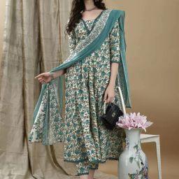 Women Pure Cotton Kurta Pant Dupatta Set-image-46